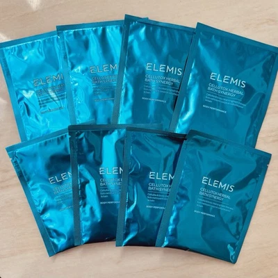 8 sobres Elemis Cellutox Herbal Bath Synergy 30 g (1,1 oz)/cada uno hecho en Inglaterra Foto 1 de 2