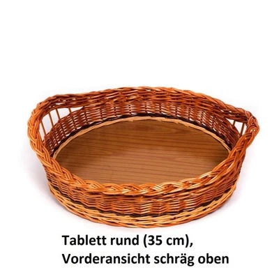 Tablett rund (35 cm) Zuhause handgeflochtenen Korb Brotkorb Obstkörbe Küche  - Bild 1 von 4
