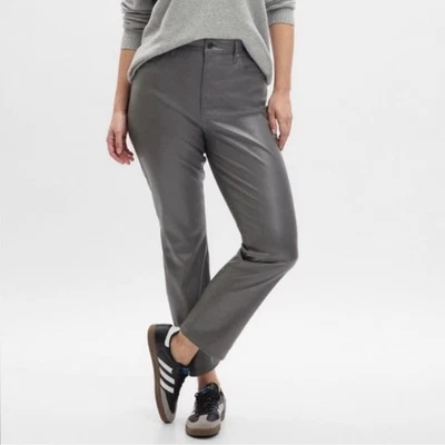 NWT Gap High Rise Vintage Slim Faux Leather Pants Grey Size 28 or 6 - Image 1 of 4