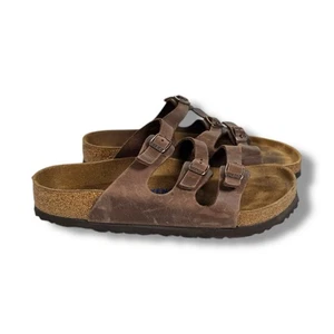 Sandalias Birkenstock Florida de cuero engrasado con plantilla suave para mujer talla 38 - Imagen 1 de 6
