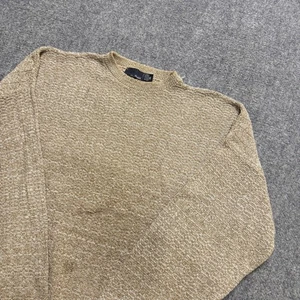 VTG Bill Bass Knitted Sweater Men's 2XL Distressed Cotton Blend Pullover Tan - Picture 1 of 13