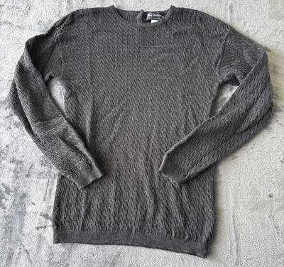 Suéter feminino Burberrys VINTAGE 100% LÃ malha cabo manga longa pulôver - Imagem 1 de 4