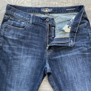 Lucky Brand 181 Relaxed Straight Jeans Men 36x30 Blue Dark Wash Stretch 7MD10047 - Picture 1 of 13