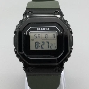 Dakota Digital Watch Mens 38mm Black Green Military Style Backlight New Battery - Picture 1 of 15