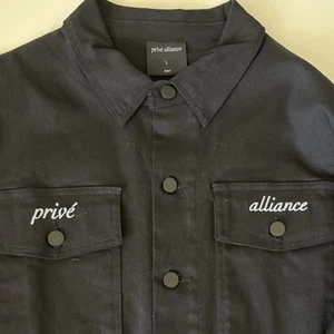 EXO Baekhyun Privé Alliance Black Denim Jacket Size Men’s L CBX City Lights Kpop - Picture 1 of 7