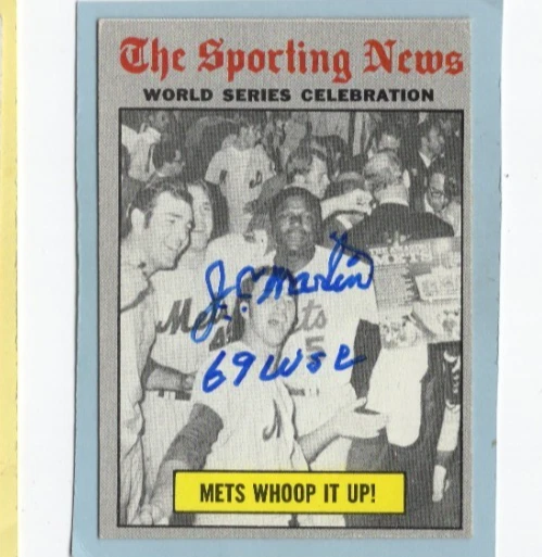 Autographed J. C. Martin 69 WSC Added Celebration 1970 Topps #310 Mets - Image 1 of 1