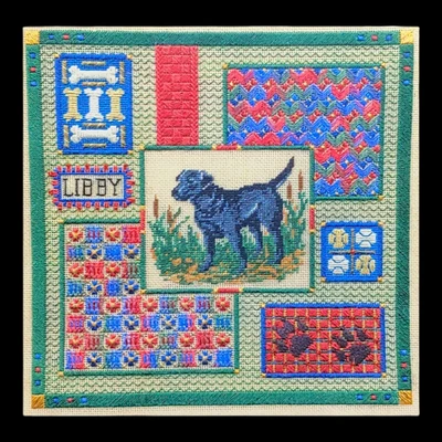 Labrador Collage Dog Needlepoint Pattern - 9x9 Laura J Perin Designs Western - Image 1 of 3