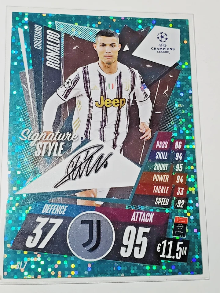 Cristiano Ronaldo 2020-21 Topps Match Attax Signature Style #SI-7 card Juventus - Image 1 of 2