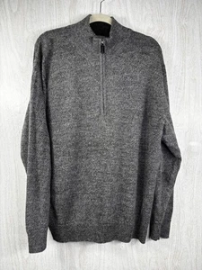 Daniel Cremieux XL Gray 100% Alpaca Sweater 1/4 Zip Pullover Made in Peru Luxe K - Picture 1 of 7