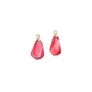 Colgante con dije de semilla de granada roja dorada, Sku#LK1250 - Imagen 1 de 5