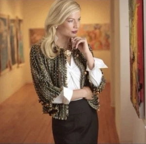 Giacca Cabi Carol Anderson Style 175 Paris foderata in tweed misto lana taglia M #514 - Foto 1 di 11