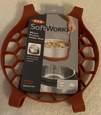 OXO SoftWorks Silicone Pressure Cooker Sling Lifter Red NEW - Image 1 of 4