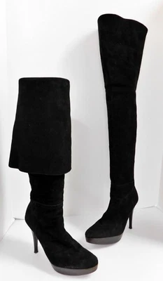 Stuart Weitzman Black Suede Knee High Platform and Heeled Boots Women’s Size 7 - Image 1 of 4