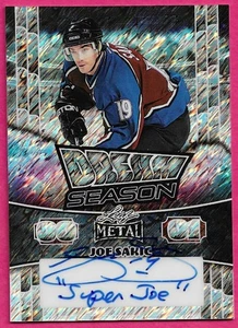 2025 Foglia Metallo Hockey Leggende JOE SAKIC Autografo 4/5 Argento ''Super Joe'' - Foto 1 di 2