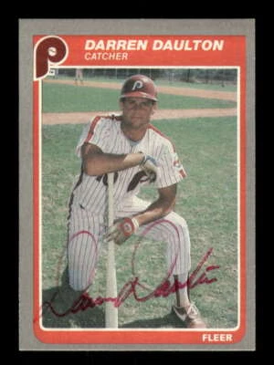 1985 Fleer Update U-33 Darren Daulton signed auto red sig dec'd BNDR - Image 1 of 2