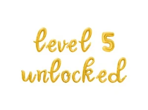 LEVEL 5 UNLOCKED Cursive Letter Balloon Banner - 5th Birthday Party Decorations - Picture 1 of 20