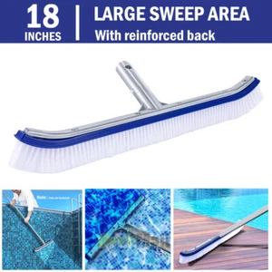 Professional Luxury Swimming Pool Wall & Tile Brush ,18" Curved Edge Heavy Duty - Picture 1 of 20