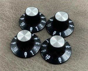 NEW VOLUME & TONE Witch Hat Knobs for USA Split Shaft Pots Gibson Epiphone BLACK - Picture 1 of 7