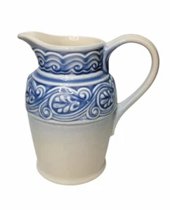 Longaberger Pottery American Craft 8” Tall Pitcher Cornflower Blue Made In USA - Picture 1 of 8