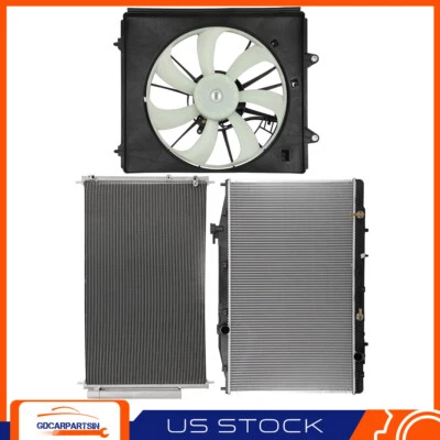 For 2011 2012 2013-2017 Honda Odyssey Cooling Fan and Radiator Condenser Kit - Imagem 1 de 4