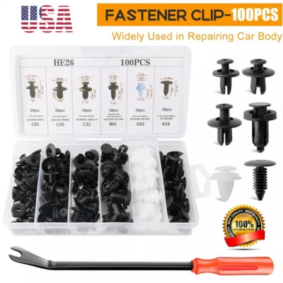 For Toyota Auto Push Pin Rivet Bumper Door Trim Panel Retainer Clip Fastener Kit Foto 1 de 4