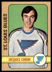 1972-73 O-PEE-CHEE JACQUES CARON ROOKIE ST. LOUIS BLUES #140 EX (EDGE TOUCHED ON