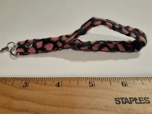 NEW Pink Animal Print Wristlet Wrist Strap Keychain Holder Lanyard Phone USA - Picture 1 of 6