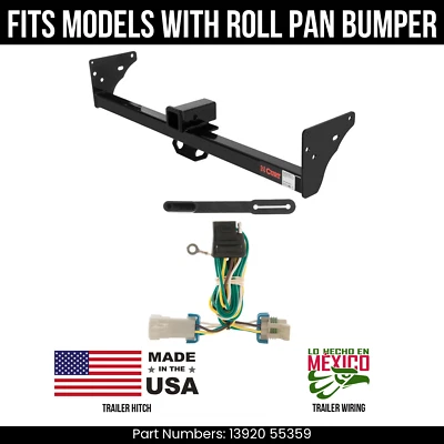 Engate de reboque para 98-04 GMC Sonoma com ajuste de fiação de 4 pinos com Roll Pan Curt 3.5K 2" - Imagem 1 de 3