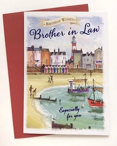NEW BROTHER IN LAW BIRTHDAY CARD “BIRTHDAY WISHES, BROTHER IN LAW” (FREE POST) - Picture 1 of 4