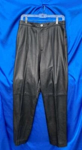 Dana Buchman schwarze butterweiche Lammleder gefütterte Hose, wahrscheinlich Gr. 8 - Bild 1 von 5