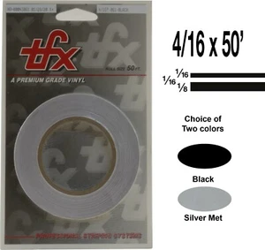 Auto y camión 4/16" x 50' (1/4") acento rodante a rayas doble raya - Imagen 1 de 6
