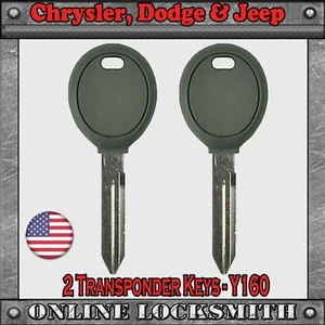 2 nuevas llaves de transpondedor para Chrysler, Jeep y Dodge Y160 calidad superior ¡envío gratuito! - Imagen 1 de 2