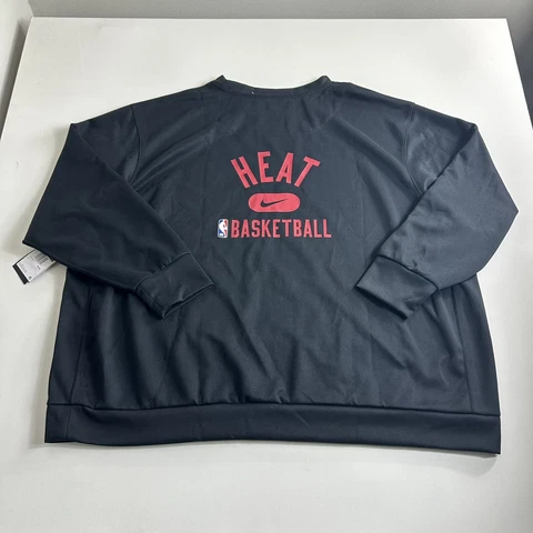Nike Miami Heat Sweatshirt Sweater Mens Size 4XLT NBA Pullover Long Sleeve Black Cover