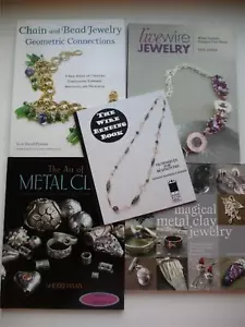 JEWELRY MAKING 5 Book Lot METAL CLAY WIRE CHAIN & BEAD Craft Instruction Design - Picture 1 of 3