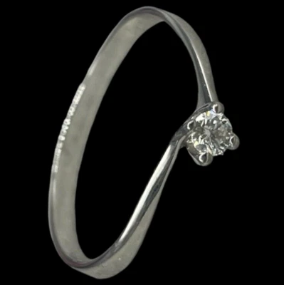 SOLITARIO CON DIAMANTE ANELLO IN ORO BIANCO 18KT CARATI NUOVO DA RAGAZZA O DONNA - Imagen 1 de 4