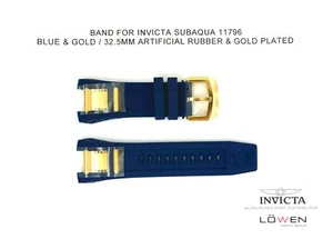 Authentic Invicta Subaqua 11796 Blue Rubber Female Version 32.5MM Watch Band - Picture 1 of 3