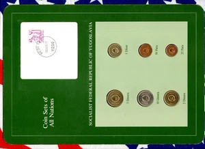 Coin Sets of All Nations Yugoslavia UNC All 1983 but 10 Dinar 1982 - Picture 1 of 4
