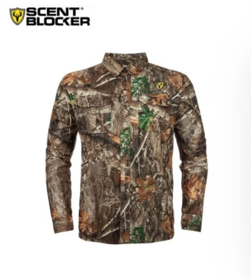 Scent Blocker Terratec Button Down Shirt Deer Turkey Hunting Shirt Large $80 - Image 1 of 4