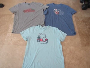 Lote, 3 camisetas para hombre talla L, grandes Life Is Good Christmas, vacaciones - Imagen 1 de 4