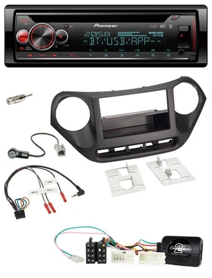 Pioneer Lenkrad DAB CD Bluetooth USB Autoradio für Hyundai i10 ab 2014 schwarz - Bild 1 von 4