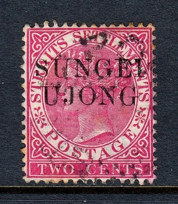 马来西亚 (SUNGEI UJONG) — SCOTT 25 - 1889 2c 玫瑰,LG 系列 OVPT — 二手 — SCV 125 美元 — 第 1/2 张图片