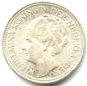 Pays Bas 25 cents argent Wilhemina 1941 de qualité n°6985 - Imagen 1 de 2
