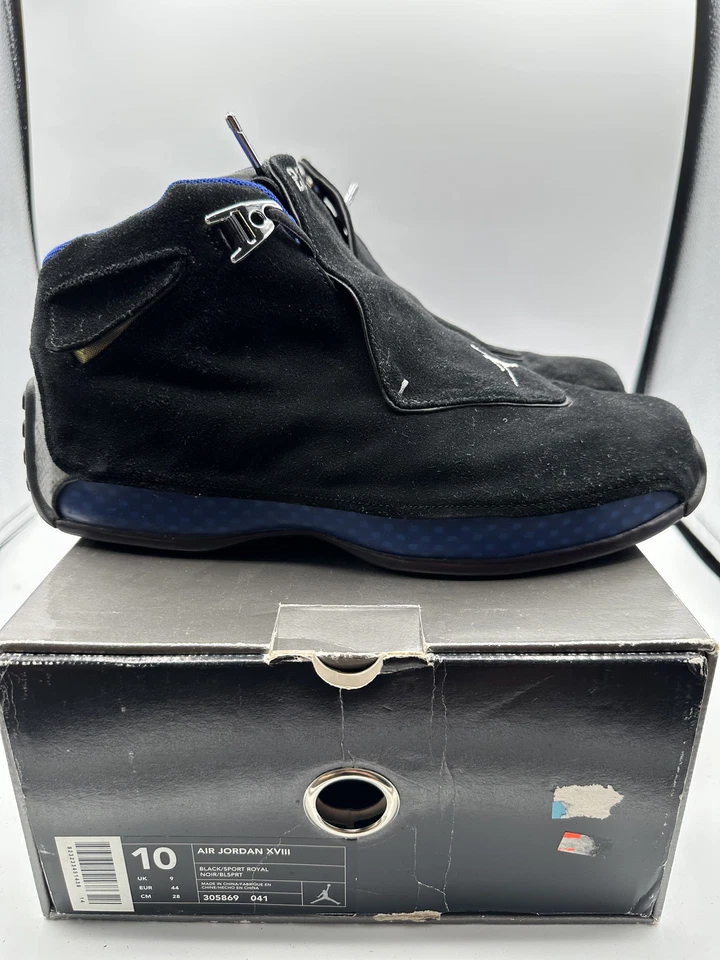 Talla 10 - Air Jordan 18 OG 2003 Negro Sport Royal Foto 1 de 4