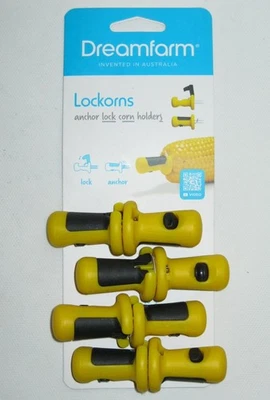 DREAMFARM Juego de 4 Pares "LOCKORNS" Cerradura de Anclaje SOPORTES DE MAÍZ Maíz en la Mazorca Soportes Foto 1 de 2