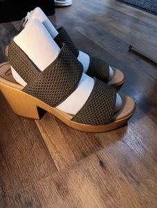Sandalias Boho Dr. Scholl's Gruesas Plataforma Madera Correa Verde Talla 7.5 - Imagen 1 de 8