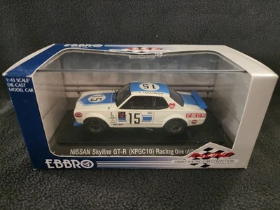 EBBRO Racing 1/43 Nissan Skyline GT-R (KPGC10) Blue Takahashi #15 One of 2400 - image 1 of 3