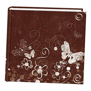 200 Pocket Printed Aged Butterfly Swirl Design Photo Album for 4 by 6-Inch - Picture 1 of 5