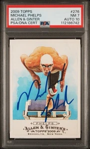 2009 Topps Allen & Ginter Signed Michael Phelps Autographed Auto Card - PSA 7/10 - Picture 1 of 2