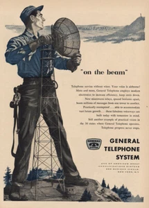 1957 General Telephone GTE: On the Beam Vintage Print Ad - Bild 1 von 1