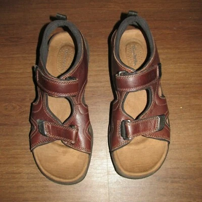 Thom McAn Dune NUEVAS Sandalias de Cuero Marrón Cierre de Gancho y Lazo Para Hombre 11M EU 45 Foto 1 de 4